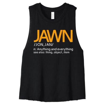 Jawn Slang Philadelphia Women's Racerback Cropped Tank