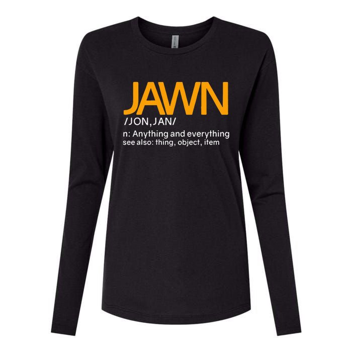 Jawn Slang Philadelphia Womens Cotton Relaxed Long Sleeve T-Shirt