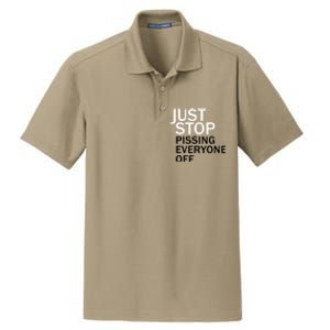 Just Stop Pissing Everyone Off Dry Zone Grid Polo