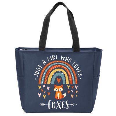 Japanese Style Painting Of The Fox, Tree And Sun Zip Tote Bag