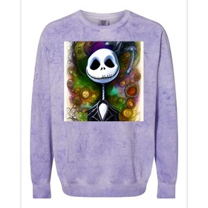 Jack Skellington Portrait Christmas Colorblast Crewneck Sweatshirt