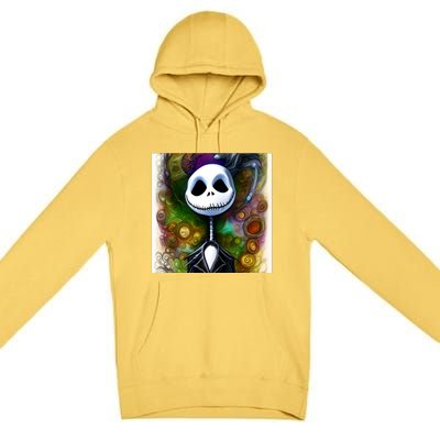 Jack Skellington Portrait Christmas Premium Pullover Hoodie