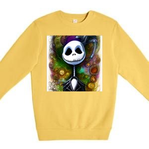 Jack Skellington Portrait Christmas Premium Crewneck Sweatshirt