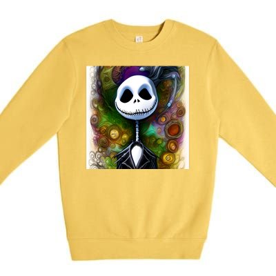 Jack Skellington Portrait Christmas Premium Crewneck Sweatshirt