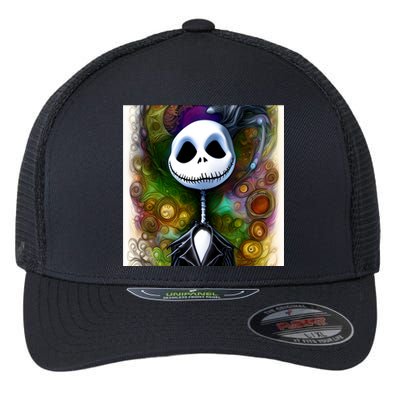 Jack Skellington Portrait Christmas Flexfit Unipanel Trucker Cap