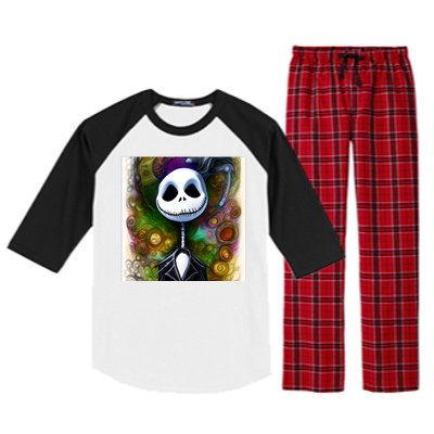 Jack Skellington Portrait Christmas Raglan Sleeve Pajama Set