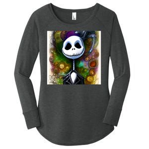 Jack Skellington Portrait Christmas Women's Perfect Tri Tunic Long Sleeve Shirt