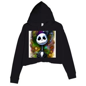 Jack Skellington Portrait Christmas Crop Fleece Hoodie