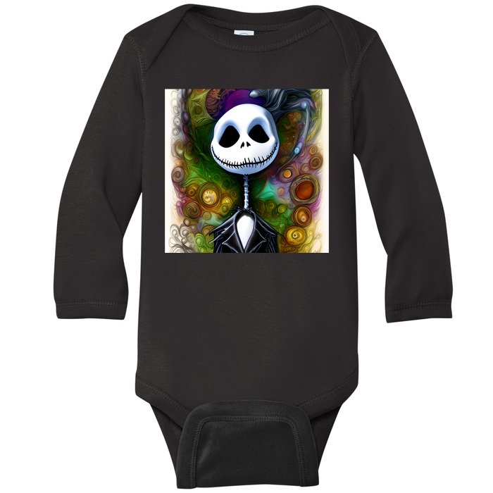 Jack Skellington Portrait Christmas Baby Long Sleeve Bodysuit