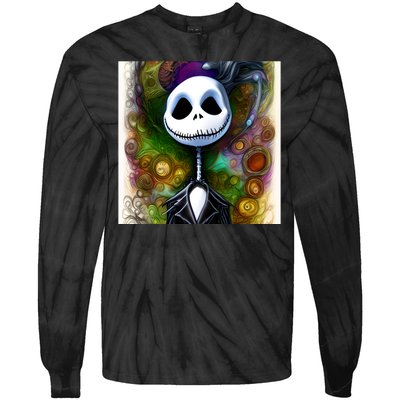 Jack Skellington Portrait Christmas Tie-Dye Long Sleeve Shirt