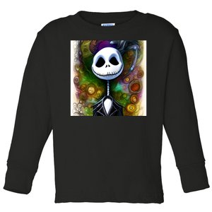 Jack Skellington Portrait Christmas Toddler Long Sleeve Shirt