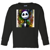 Jack Skellington Portrait Christmas Toddler Long Sleeve Shirt