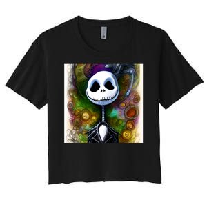 Jack Skellington Portrait Christmas Women's Crop Top Tee