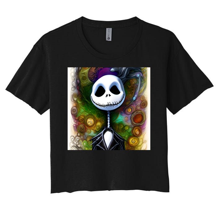 Jack Skellington Portrait Christmas Women's Crop Top Tee