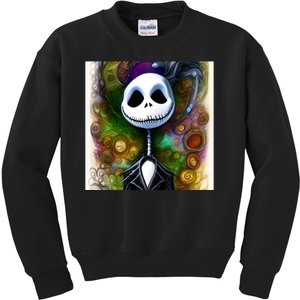 Jack Skellington Portrait Christmas Kids Sweatshirt