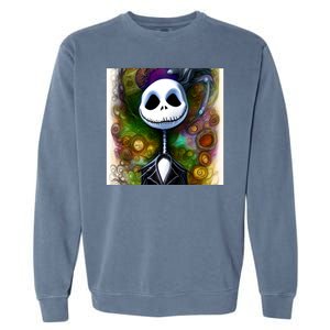 Jack Skellington Portrait Christmas Garment-Dyed Sweatshirt