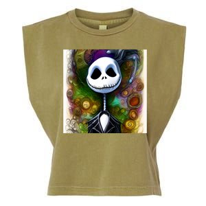 Jack Skellington Portrait Christmas Garment-Dyed Women's Muscle Tee