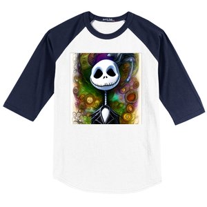 Jack Skellington Portrait Christmas Baseball Sleeve Shirt