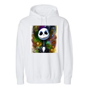 Jack Skellington Portrait Christmas Garment-Dyed Fleece Hoodie