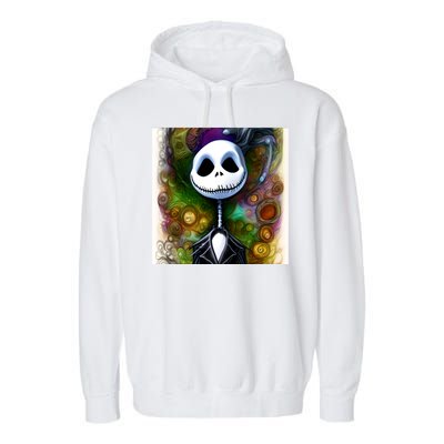 Jack Skellington Portrait Christmas Garment-Dyed Fleece Hoodie