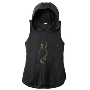 Jazz Saxophone Player Colorful Abstract Art Sax Musician Fan Ladies PosiCharge Tri-Blend Wicking Draft Hoodie Tank