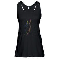 Jazz Saxophone Player Colorful Abstract Art Sax Musician Fan Ladies Essential Flowy Tank