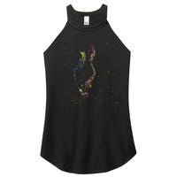 Jazz Saxophone Player Colorful Abstract Art Sax Musician Fan Women's Perfect Tri Rocker Tank