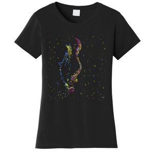 Jazz Saxophone Player Colorful Abstract Art Sax Musician Fan Women's T-Shirt