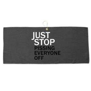 Just Stop Pissing Everyone Off Large Microfiber Waffle Golf Towel