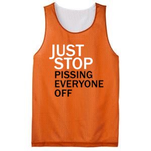 Just Stop Pissing Everyone Off Mesh Reversible Basketball Jersey Tank