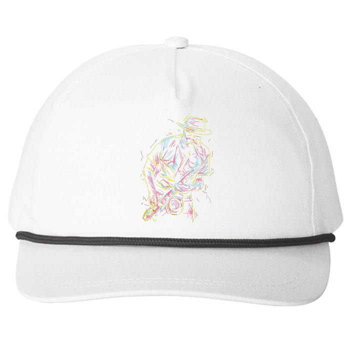 Jazz Saxophone Player Colorful Abstract Art Sax Musician Fan Snapback Five-Panel Rope Hat