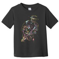 Jazz Saxophone Player Colorful Abstract Art Sax Musician Fan Toddler T-Shirt