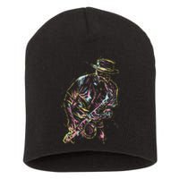 Jazz Saxophone Player Colorful Abstract Art Sax Musician Fan Short Acrylic Beanie