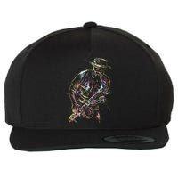 Jazz Saxophone Player Colorful Abstract Art Sax Musician Fan Wool Snapback Cap