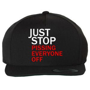 Just Stop Pissing Everyone Off Wool Snapback Cap