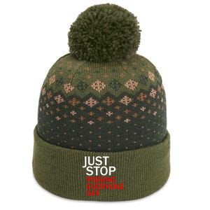 Just Stop Pissing Everyone Off The Baniff Cuffed Pom Beanie