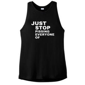 Just Stop Pissing Everyone Of Ladies PosiCharge Tri-Blend Wicking Tank