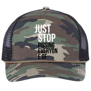 Just Stop Pissing Everyone Of Retro Rope Trucker Hat Cap