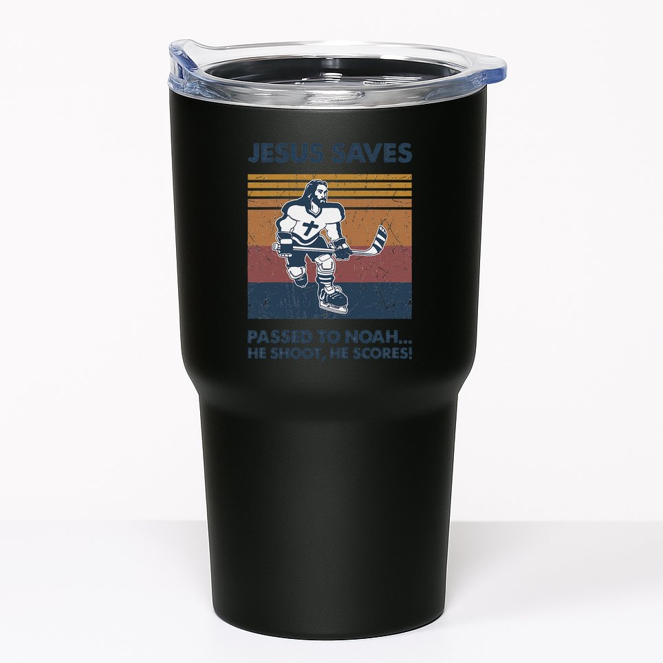 Jesus Saves Passes To Noah He Shoots He Scores Tumbler