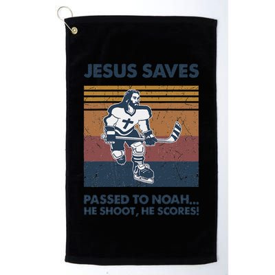 Jesus Saves Passes To Noah He Shoots He Scores Golf Towel