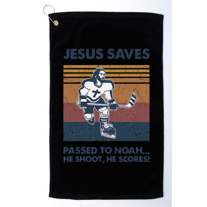 Jesus Saves Passes To Noah He Shoots He Scores Golf Towel