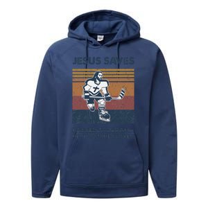 Jesus Saves Passes To Noah He Shoots He Scores Performance Fleece Hoodie