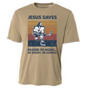 Jesus Saves Passes To Noah He Shoots He Scores Cooling Performance Crew T-Shirt