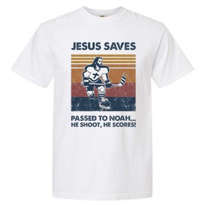 Jesus Saves Passes To Noah He Shoots He Scores Garment-Dyed Heavyweight T-Shirt