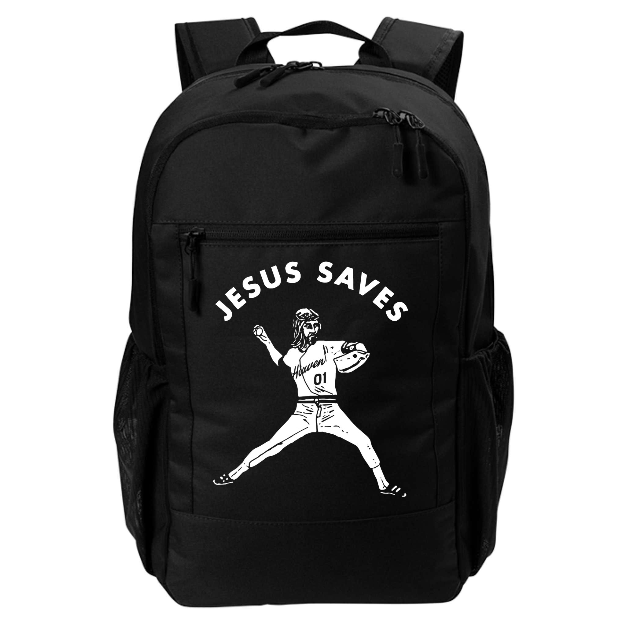 Jesus Saves Religious Christian Faith Baseball Backpack