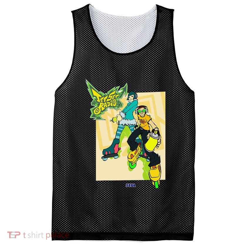 Jet Set Radio Duo Mew Beat Sega Dreamcast Video Game Mesh Reversible Basketball Jersey Tank