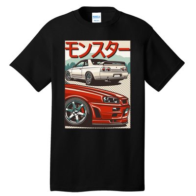 Jdm Skyline R32 Car Tuning Japan Rising Sun Drift Tall T-Shirt