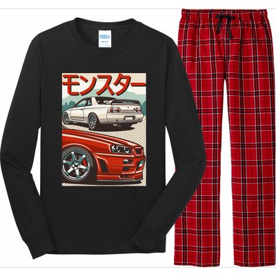 Jdm Skyline R32 Car Tuning Japan Rising Sun Drift Long Sleeve Pajama Set