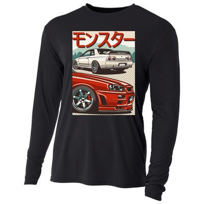 Jdm Skyline R32 Car Tuning Japan Rising Sun Drift Cooling Performance Long Sleeve Crew