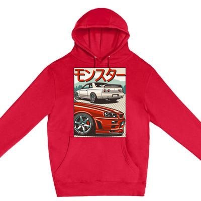 Jdm Skyline R32 Car Tuning Japan Rising Sun Drift Premium Pullover Hoodie